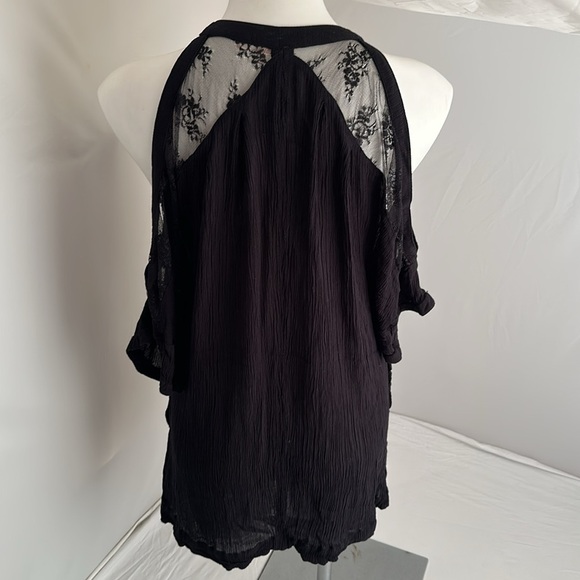 Free People Beachy and Peachy black cold shoulder tunic or cover up - Picture 4 of 14